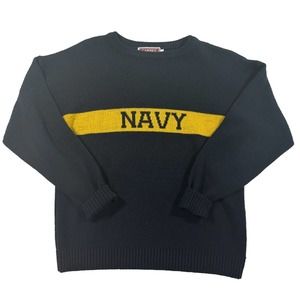 US NAVY Vintage Sweater Carnet Knitwear Made In USA Size Large